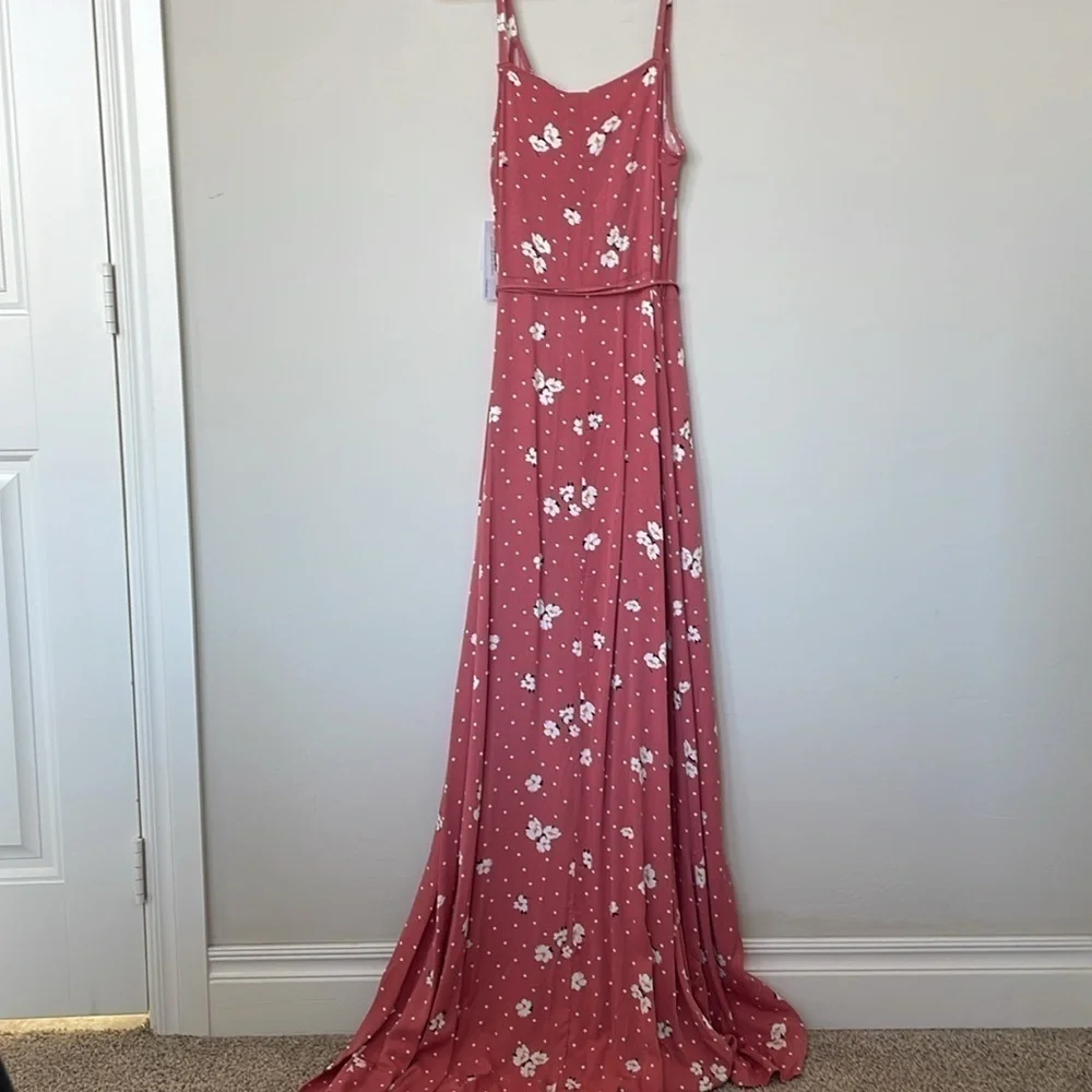 Floral Sleeveless/Spaghetti Strap Maxi Wrap Dress - Picture 3 of 5